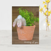 Carte lapin en pot (Fleur jaune)