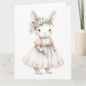 Carte Lapin en robe (Devant)