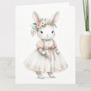 Carte Lapin en robe