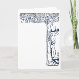 Carte Lapin et arbre orange