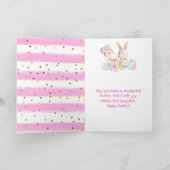 Carte Lapin et fleurs à l'aquarelle Joyeuses Pâques (Intérieur)