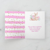 Carte Lapin et fleurs à l'aquarelle Joyeuses Pâques (Intérieur)