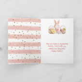 Carte Lapin et fleurs à l'aquarelle Joyeuses Pâques (Intérieur)