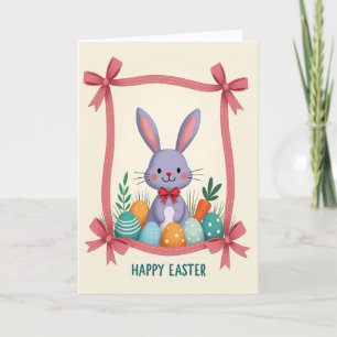 Carte Lapin et Œufs Décorés