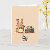 Carte Lapin et Œufs Motifs (Fleur jaune)