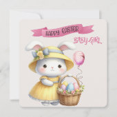 Carte Lapin et Pâques Panier Joyeux bébé de Pâques Fille (Devant)