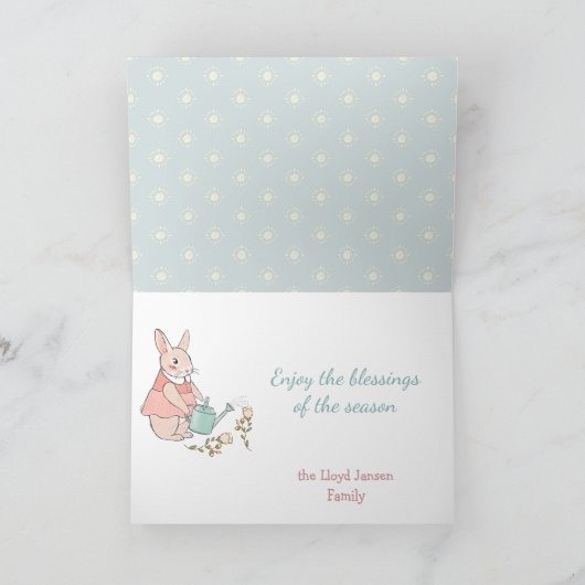 Carte Lapin et poussin de Pâques à l'ancienne (Intérieur)
