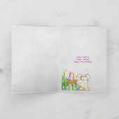 Carte Lapin et rhododendron Pâques (Intérieur)