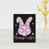 Carte Lapin Face Coquette Bow Jour de Pâques Bubblegu (Fleur jaune)