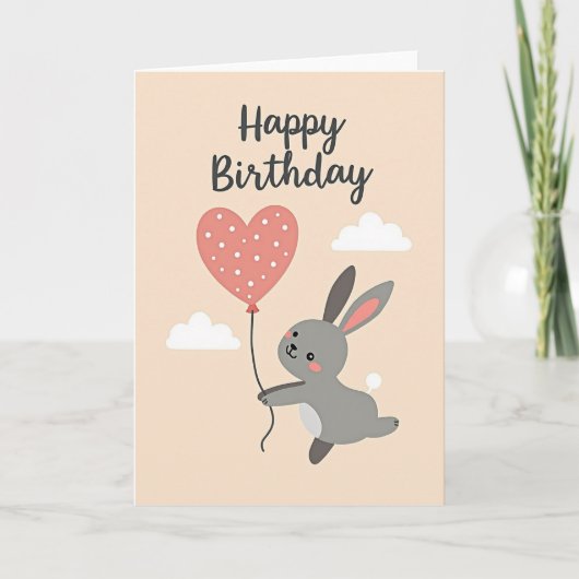 Carte Lapin Fantaisiste Cœur (Devant)