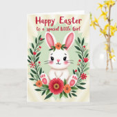 Carte Lapin Fleur de Printemps (Fleur jaune)