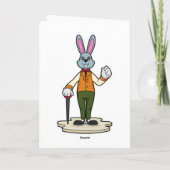 Carte Lapin gentleman avec canne (Dos)