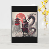 Carte Lapin graphique de samouraï japonais (Fleur jaune)