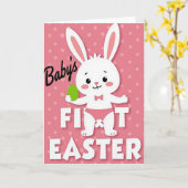 Carte Lapin Joie Première Fois (Fleur jaune)
