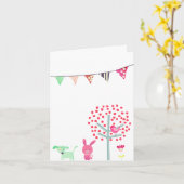 Carte Lapin Joyeuses Pâques (Fleur jaune)