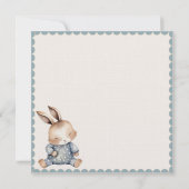 Carte Lapin Lapin Baby shower Floral Bleu (Dos)