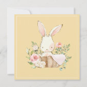 Carte Lapin Lapin Jaune Baby shower neutre genre (Dos)