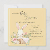 Carte Lapin Lapin Jaune Baby shower neutre genre (Devant)