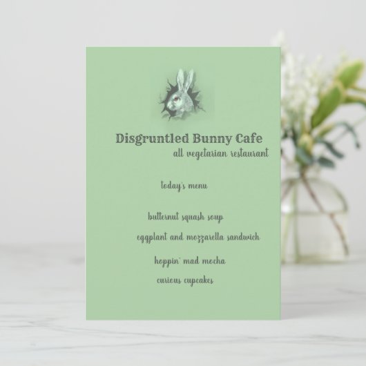 Carte lapin lapin mécontent (Debout devant)