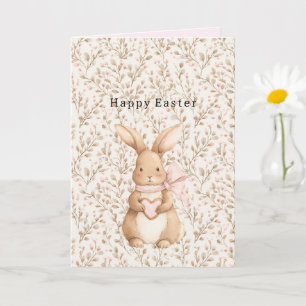 Carte Lapin Mignon Cœur Arc Amour