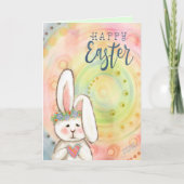 Carte Lapin Mignon Inspiration Pastel Joyeuses Pâques (Devant)