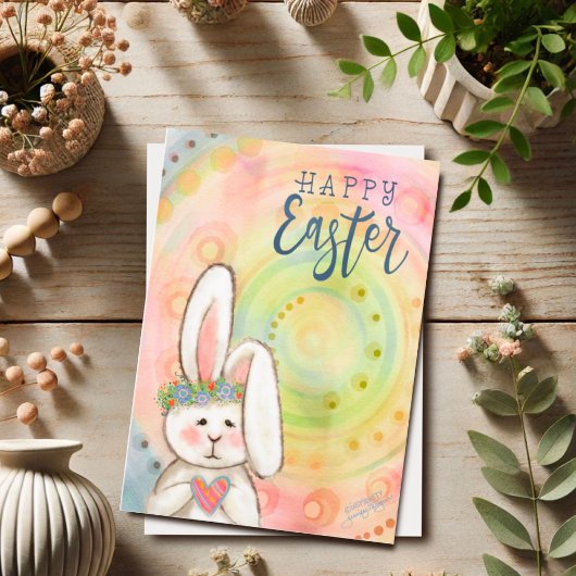Carte Lapin Mignon Inspiration Pastel Joyeuses Pâques