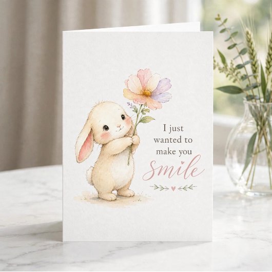 Carte Lapin Mignon pour Penser à Vous