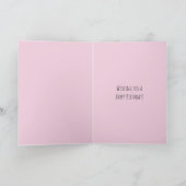 Carte Lapin Mignon Rose Doux Pull Rose Coeur Anniversair (Intérieur)