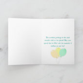 Carte Lapin mignon simple avec des ballons (Intérieur)