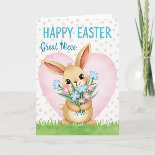 Carte Lapin Motif Cœur (Devant)