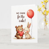 Carte Lapin Ours Joyeux (Fleur jaune)