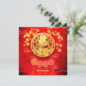 Carte Lapin Papercut Blossoms Nouvel An Chinois 2023 SqC (Debout devant)