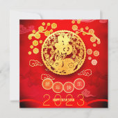 Carte Lapin Papercut Blossoms Nouvel An Chinois 2023 SqC (Devant)