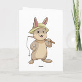 Carte Lapin pêcheur à la canne à pêche (Dos)