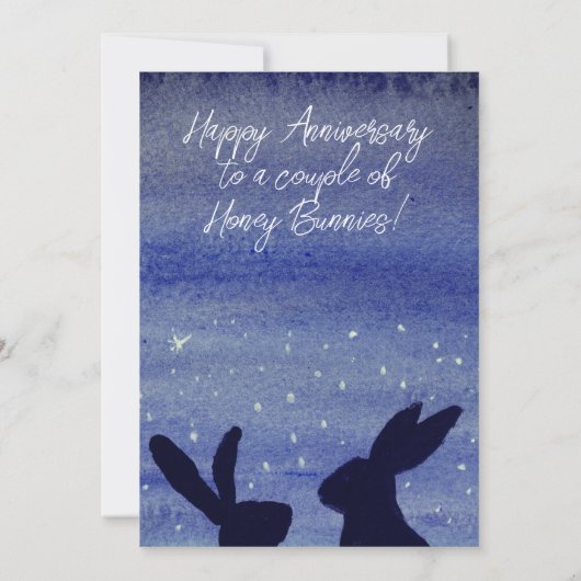 Carte Lapin Personnalisé Rabbit Bleu voeux Anniversaire  (Dos)