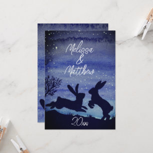 Carte Lapin Personnalisé Rabbit Bleu voeux Anniversaire 