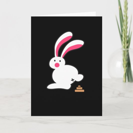 Carte Lapin Poops Drôle Lapin Poop Fun Rabbit (Devant)