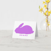 Carte Lapin pourpre avec étoiles Vide Salutation (Fleur jaune)