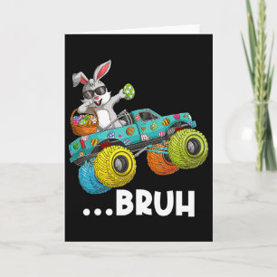Carte Lapin qui fait le dab Bruh Joyeuses Pâques Amour d