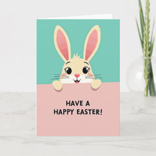 Carte Lapin qui regarde par-dessus la ligne