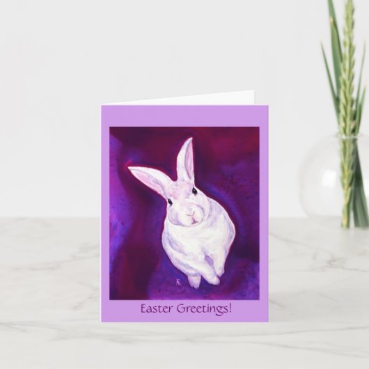 Carte Lapin Rabbit Pâques (le texte peut être modi (Devant)