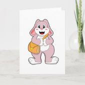 Carte Lapin randonneur avec sac (Devant)