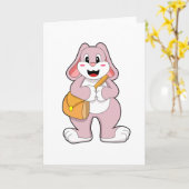 Carte Lapin randonneur avec sac (Fleur jaune)