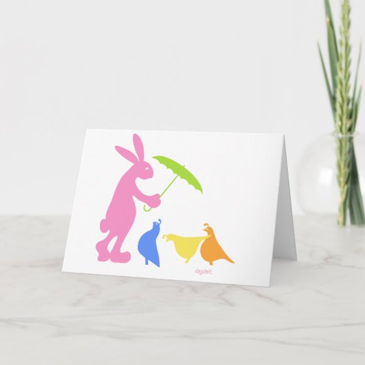 Carte Lapin rose (Devant)