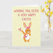 Carte Lapin Sac Rayé (Fleur jaune)