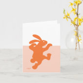 Carte Lapin terriblement orange ! (Fleur jaune)