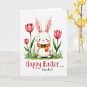 Carte Lapin Tulipe Printemps (Fleur jaune)