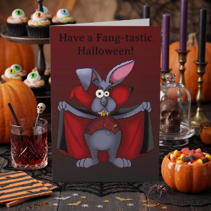 Carte Lapin Vampire Drôle Halloween Trick or Treat
