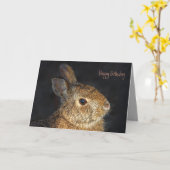 Carte Lapin velu mignon au soleil (Fleur jaune)