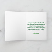 Carte Lapin vert élégant avec trèfles Saint-Patrick (Intérieur)